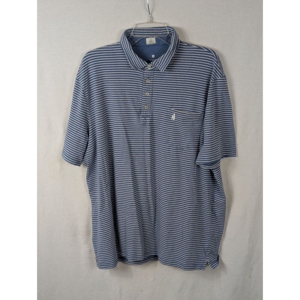 Johnnie-O Hangin' Out Mathis Striped Polo Shirt Blue Men's Size 2XL/XXL